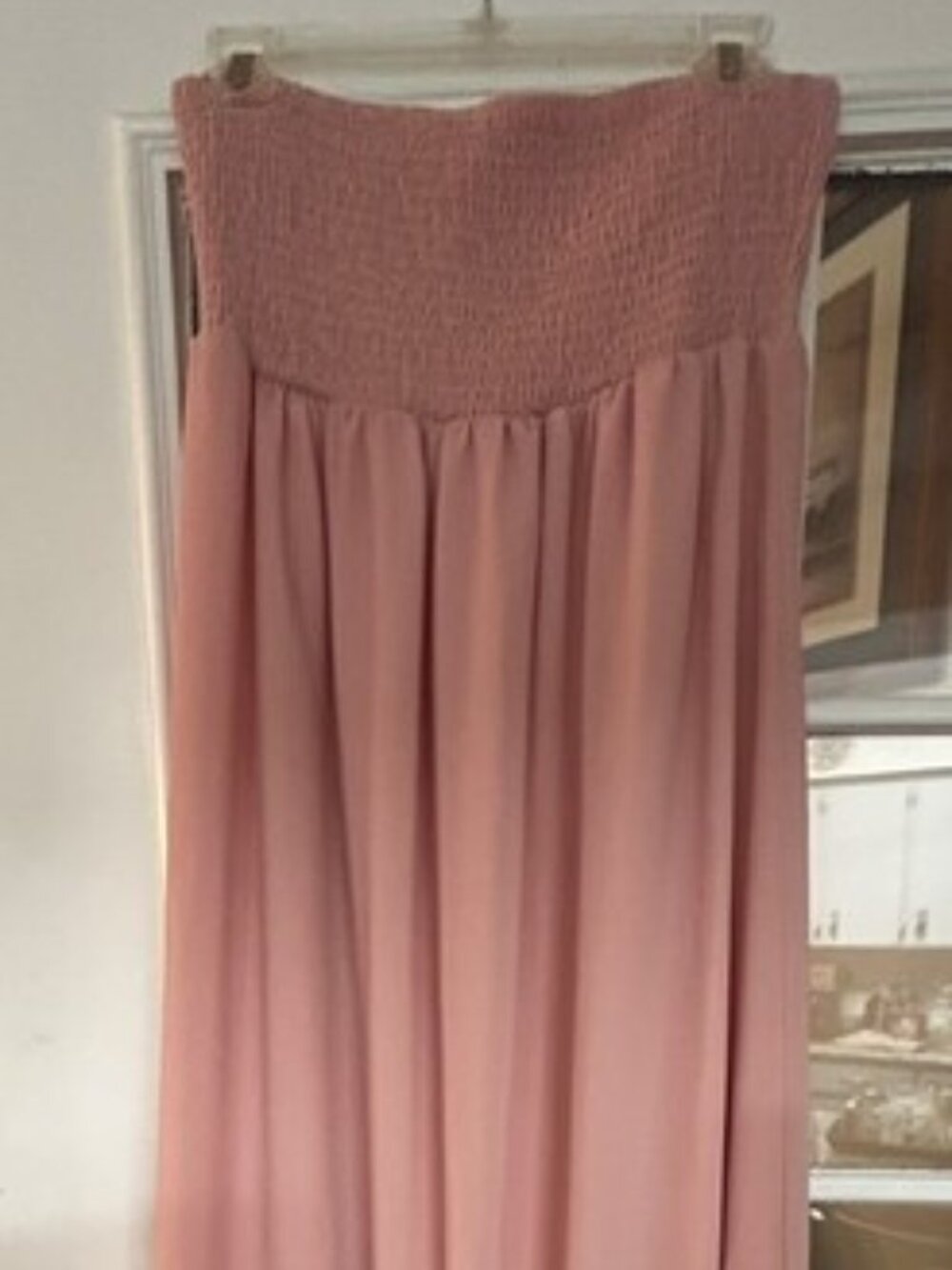 SHEIN Strapless pink maxi dress with elastic top, Size 4